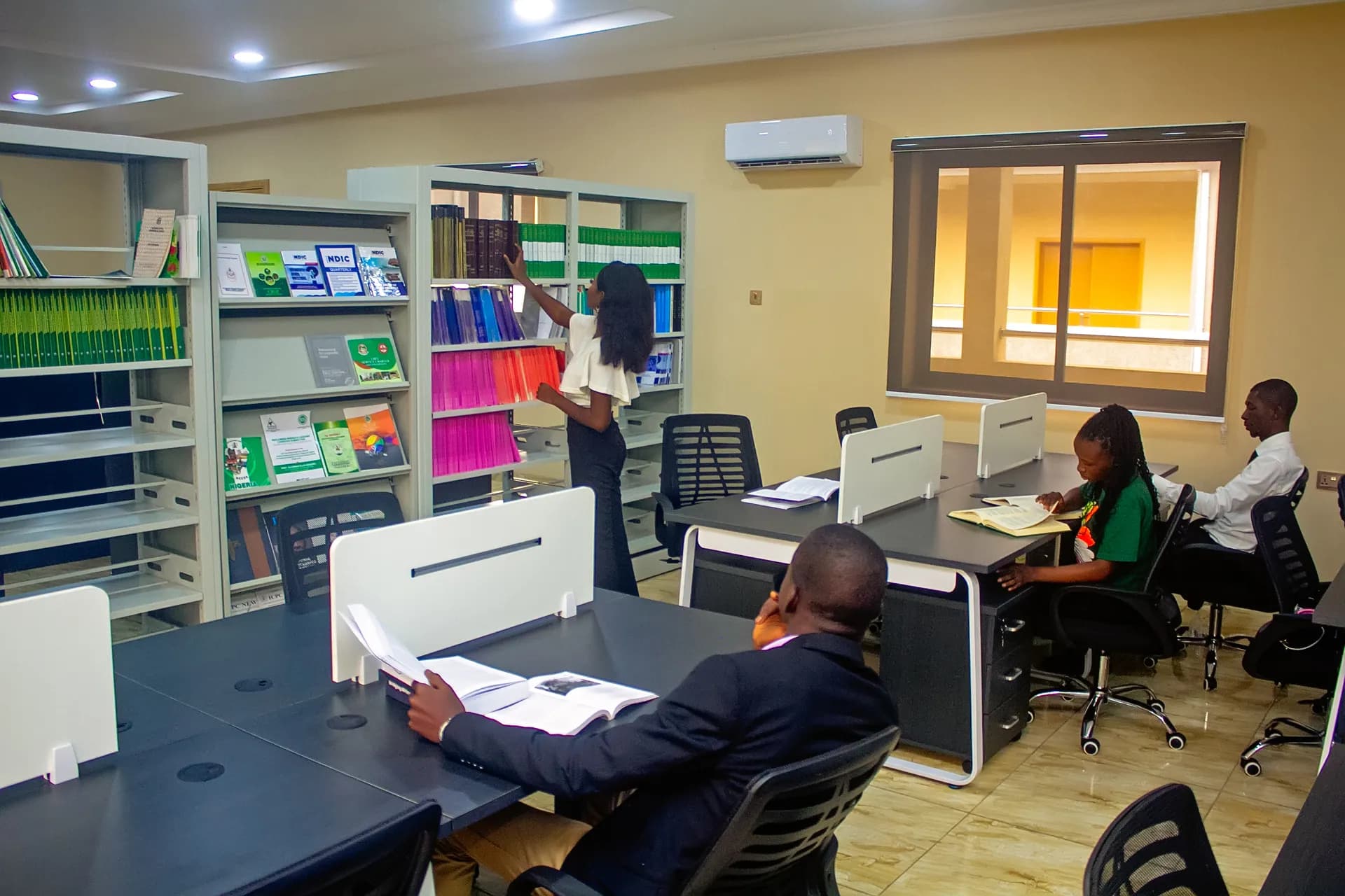Campus library and study area